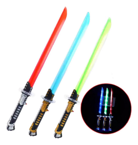2 Pzs Katanas Espadas Luz Disfraz Samurai Ninja