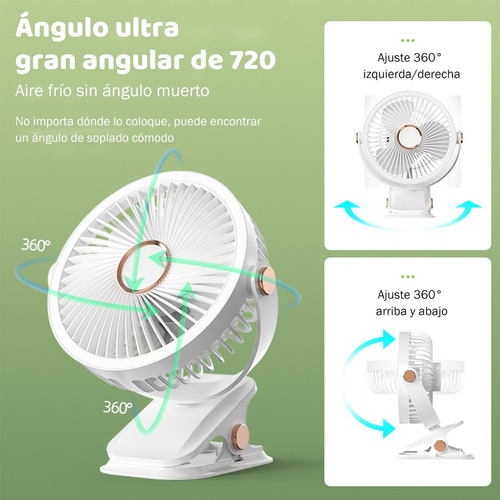 Ventilador De Escritorio Con Luz 5 Velocidades Diámetro 15cm
