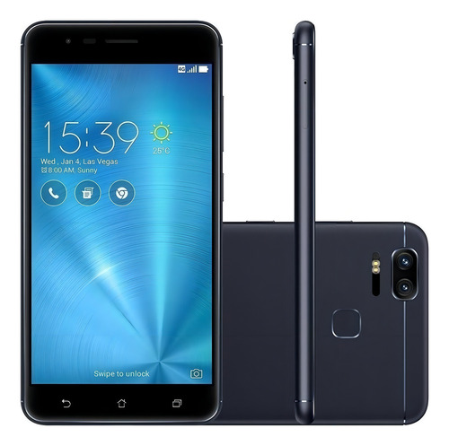 Asus ZenFone Zoom S ZE553KL Dual SIM 64 GB preto-marinho 4 GB RAM
