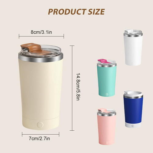 Taza Autoagitadora Recargable Acero Inoxidable 2025 Portátil Color Nombre Del Diseño