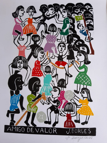 Artes Conjunto De Gravuras Xilografía J Borges