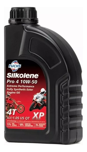 Aceite Moto Sintetico 10w50 Ingles Silkolene Pro4 Krm Motos