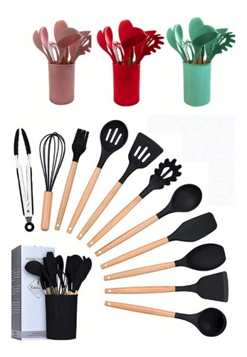 Kit 12 Peças Utensílios Cozinha Silicone 