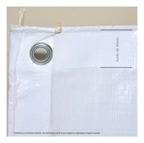 Lona Plástica Multiuso Reforçada Piscina 6x2 Mt - 4 Cores Cor Branco