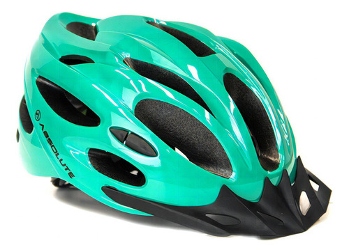 Capacete Ciclismo Bike Absolute Nero Mtb Led Pisca Viseira Cor Verde Verniz Tamanho Ajustável (M 54-57)