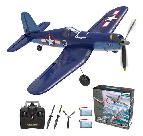 Avión Rc F4u Corsair 4 Canales Con Control Remoto Y Xpilot Color