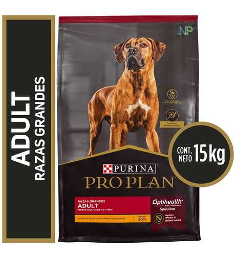 Alimento Seco Para Perro Pro Plan Adulto Raza Grande 15kg Np