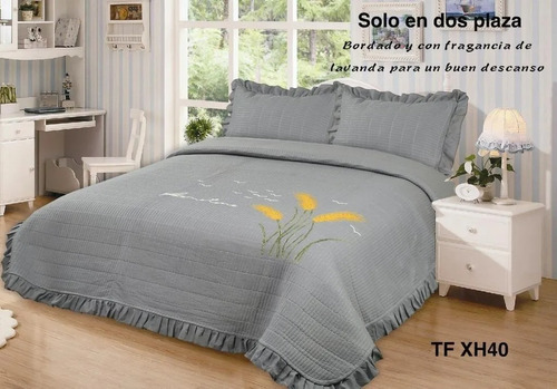 Cubrecama De Verano Quilt Cobertor 2.0 Plazas Aroma Lavanda 