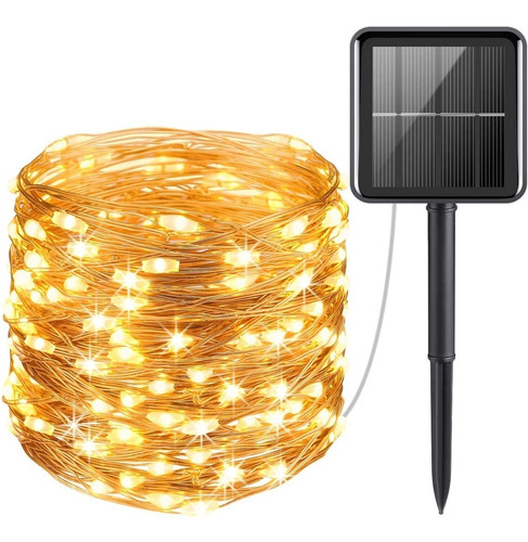 Guia Solar Luciernaga - Luces Navidad Exterior Jardin 10mts 