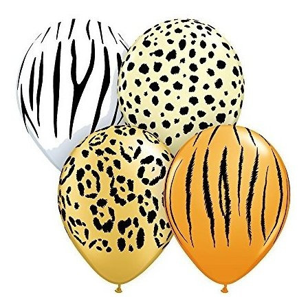 Imagen 3 de 3 de Recuerdo Cotillon Fiesta Qualatex Safari Surtido Globo