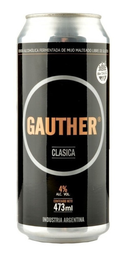 Cerveza Sin Tacc Gauther Clásica  Mijo  Apta Celiaco 473ml