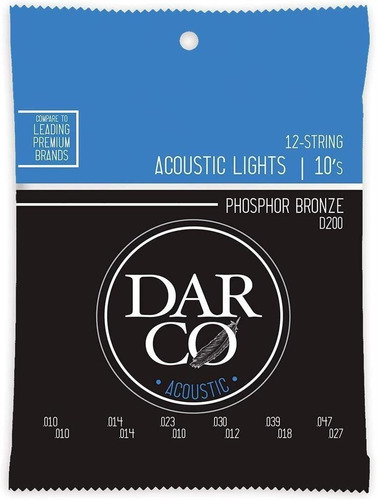 Darco Cuerdas Para Guitarra Acústica 12-string Light, 92/8 P