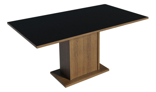 Juego Comedor Mesa Tablero Madera 4 Sillas Elisa Madesa Color Negro/Marrón