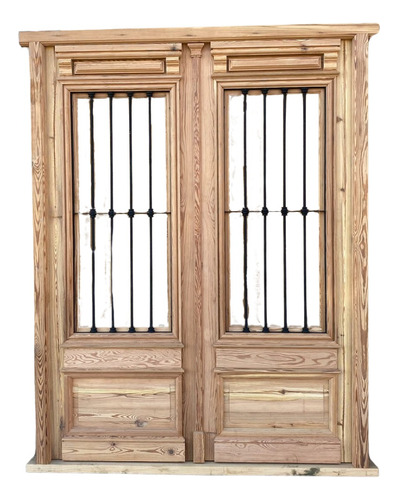 Elcarreton Puerta De 2 Hojas Pinotea 160x210 Cm Rejas Hierro