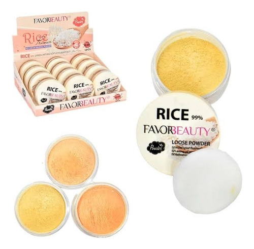 Base de maquillaje en polvo Favorbeauty A20 Rice Powder tono nude - 10g