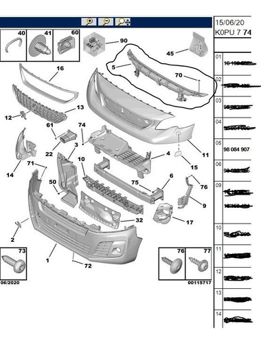 Armadura Para-choque Peugeot Expert 18/20 - Nova Original