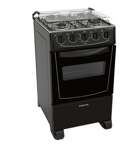 Cocina Punktal Pk-268 Bk Viena Super Gas / Gas Inox Negra