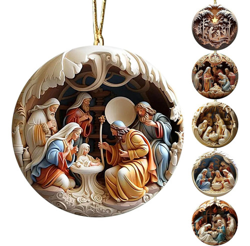 6 Piezas De Acrílico Navidad Adorno De Belén De Jesús