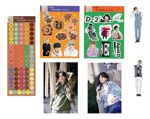 Bts Suga Yoongi Stickers + Photocards Bias Set Fanmade Kpop
