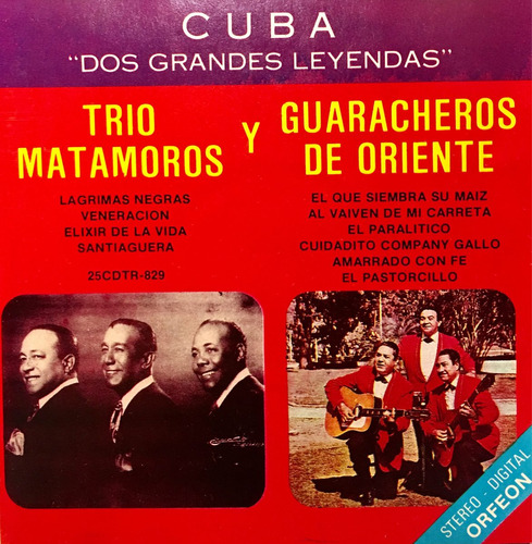 Cd Trio Matamoros Y Guaracheros De Oriente Cuba Dos Grandes