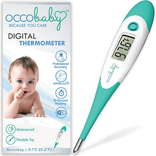 Occobaby Termómetro Clínico Digital Para Bebé, Lcd, Punta Fl