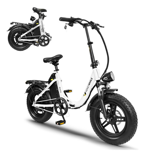 Honey Whale Bk05 Bicicleta Electrica Plegable Autonomía 40km Color Blanco