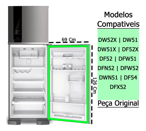 Borracha Geladeira Para Electrolux Frost Free 441 Litros