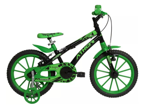 Bicicleta Infantil - Athor - Baby Lux - Preta Com Verde