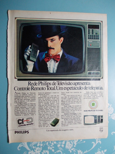 Propaganda Vintage. Televisão Rede Philips..controle Remoto 
