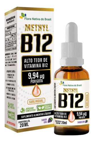 Kit Vitamina B12 Sublingual (metilcobalamina) Uva E Morango Sabor Sem Sabor