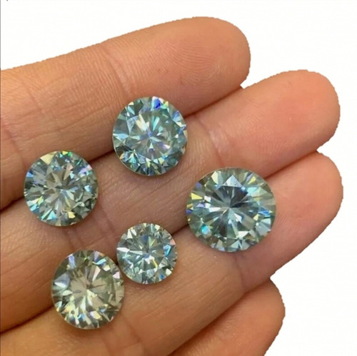 Piedra Moissanita Azul Galaxy Para Anillo Corte Diamante