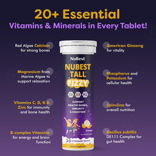 Nubest Tall Fizzy Multivitamínico Efervescente Niños 10 Tabs