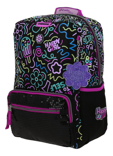 Mochila Escolar Grande Chenson Happy Girl Nion Hg70496-3