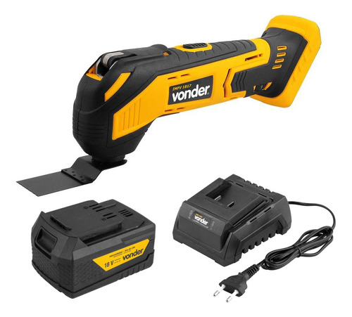 Lixadeira Multifunção Com Bateria E Carregador Vonder Cor Amarelo Frequência 60hz