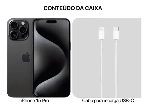 Iphone 15 Pro 5g Preto 256gb Original Envio Imediato + Nfe (Novo