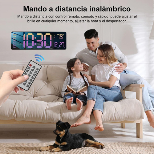 Reloj De Pared Digital Despertador Usb Pantalla Grande Led