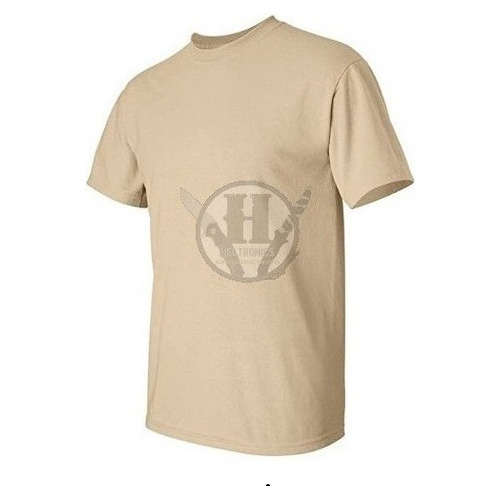 Remera Tactica Beige Arena Doble Costura Uca Desert Algodon 