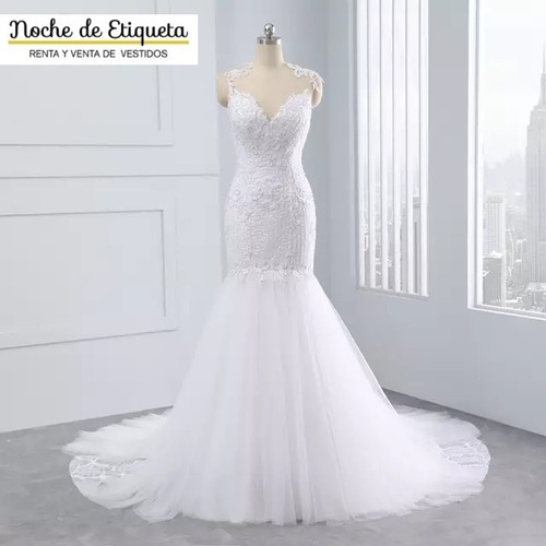 Vestido De Novia Corte Sirena Tul/encaje Espalda Destapada
