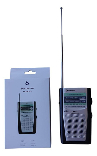 Radio Portatil Am.fm Compacto Suono Negro Y Gris
