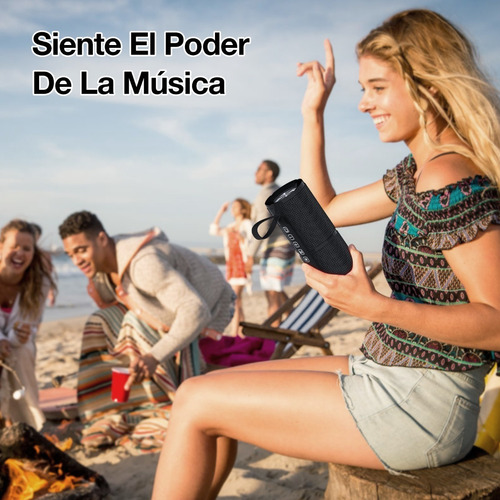 Alto-falante Bluetooth portátil, alto-falante sem fio BOC060 Bluetooth 5.1 de 1 hora com reprodução de som estéreo HD sem usar as mãos, AUX/Micro SD/TF/USB de 3,5 mm, preto