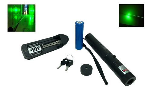 Super Caneta Laser Pointer 7500mw 35km Verde Kit Completo