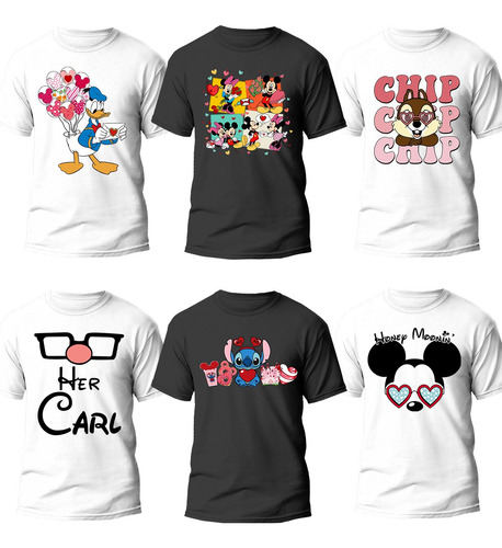 42 Diseños San Valentin Duos Disney Personaje Para Playeras 