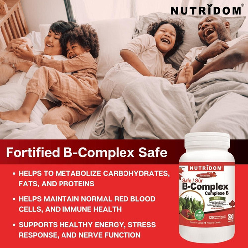 Nutridom Complejo Vitamina B 200 Mg 120 Tabletas Veganas