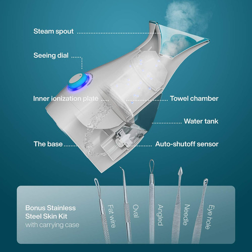 Imagen 4 de 9 de Sauna Facial Hidratante Vaporizador Limpieza De Cutis 3 En 1
