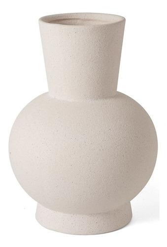 Vaso Em Ceramica Off White Geometrico Mart 25cm