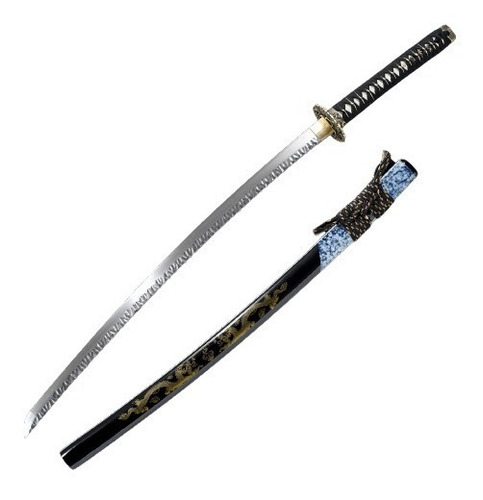 Katana Samuria Hecha A Mano, Afilada, Full Tang Damasco 1095