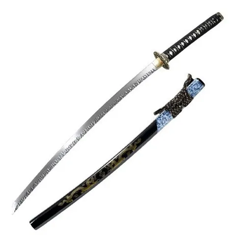 comprar Katana Samuria Hecha A Mano, Afilada, Full Tang Damasco 1095