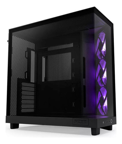 Gabinete Gamer Nzxt H6 Flow Rgb Mid Tower Compacto Preto