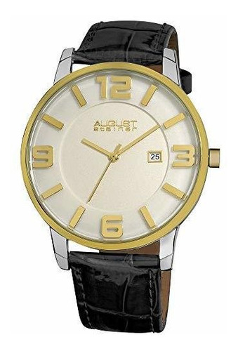 August Steiner Men's Slim Swiss Quartz Watch - Date Window A
