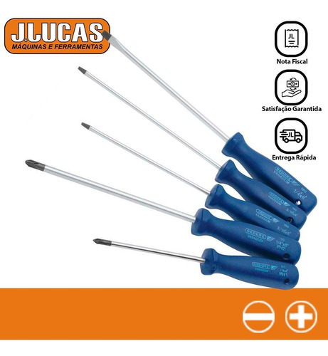 Jogo Chave De Fenda Simples E Cruzada 150-160s Gedore